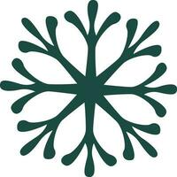 Green snowflake on white background. vector