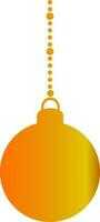 Hanging christmas ball with chain. vector