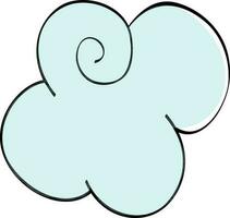 Sky blue color cloud in flat style. vector