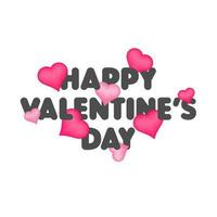 Hearts decorated text Happy Valentine's Day. vector