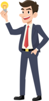 Businessman smile happy flat style cartoon. png