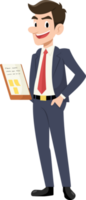 Businessman smile happy flat style cartoon. png