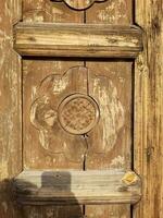 Old wood texture door at lahore fort photo