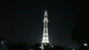 Manar Pakistan showing its beauty at night photo