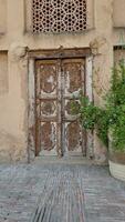 Old wood texture door at lahore fort photo