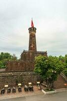 Hanoi, Viet Nam - 12 May 2023 Hanoi flag tower with Vietnamese flag on top. This tower is one of the symbols of the city photo