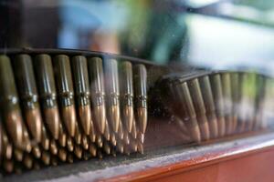 Preparing for reloading, main focus on ballistic point bullets, soft focus photo