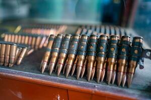 Preparing for reloading, main focus on ballistic point bullets, soft focus photo