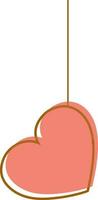 Hanging heart on white background. vector