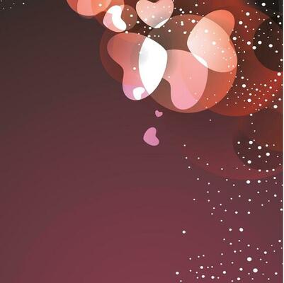 Hearts, circle and dotd decorated background.