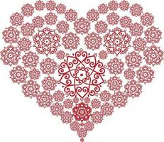 Heart shaped floral element decorated. vector