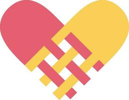 Heart striped love romatic passion icon. vector