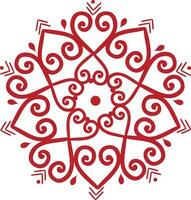 Red floral element on white background. vector