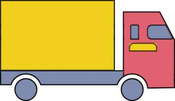 Free delivery truck in flat style illustration. vector