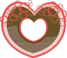 Glossy hearts decorated by many circle. vector