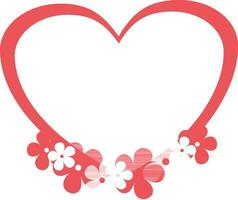 Flowers decorated heart with space for your text. vector