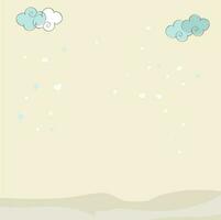 Beautiful clouds and hearts decorated background. vector