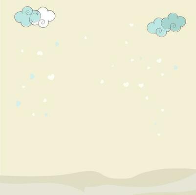 Beautiful clouds and hearts decorated background.