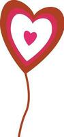 Flat style balloon in heart shape. vector