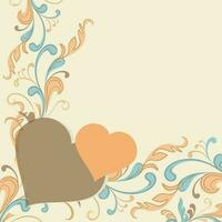 Hearts and floral design decorated background. vector