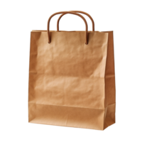 marron papier sac isolé sur transparent arrière-plan, établi avec génératif ai png