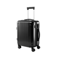 Black suitcase isolated on the transparent background, created with generative AI png