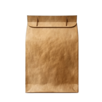 marron papier sac isolé sur transparent arrière-plan, établi avec génératif ai png