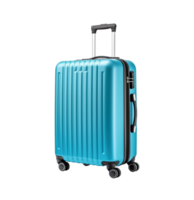 bleu valise isolé sur le transparent arrière-plan, établi avec génératif ai png