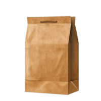 Brown paper bag isolated on transparent background, created with png