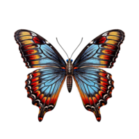 Flat lay view of the butterfly on transparent background, created with generative AI png