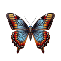 Flat lay view of the butterfly on transparent background, created with generative AI png