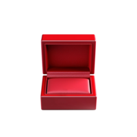 Opened red ring box isolated on transparent background, created with generative AI png