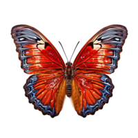 Flat lay view of the butterfly on transparent background, created with generative AI png