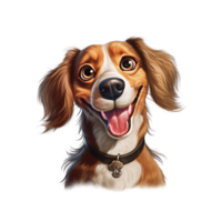 Happy dog portrait isolated on transparent background, created with png