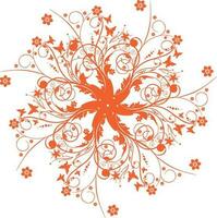 Beautiful floral design in orange color. vector