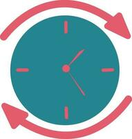 Symbol of clock with circular arrow for job search. vector