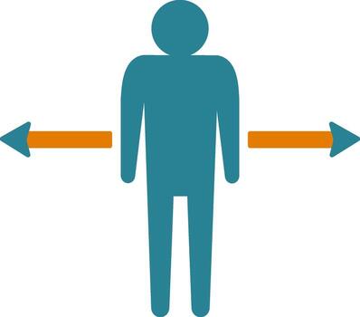 Man icon with arrow sign for job concept in isolated. vector