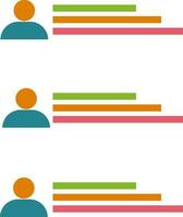 List of possible workers to choose for job in color. vector