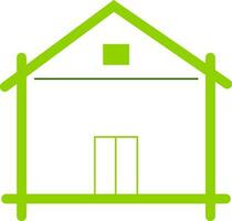 Flat illustration of green hut. vector