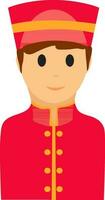 Illustration of bellhop or porter. vector