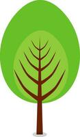 Flat illustration of green tree. vector