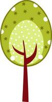 Flat illustration of green tree. vector