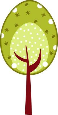 Flat illustration of green tree.