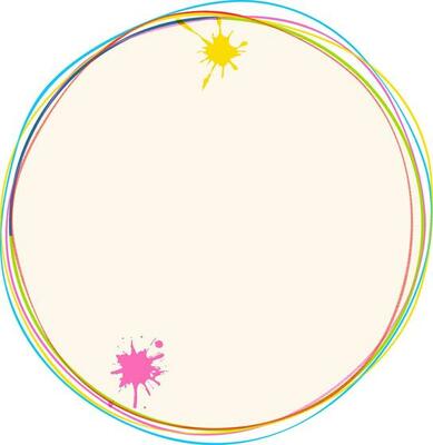 Circular frame with splash.