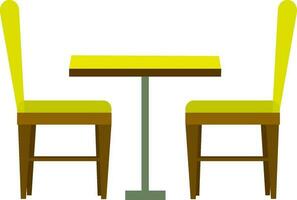 Illustration of table with chairs. vector