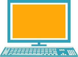 Illustration of computer with keyboard. vector