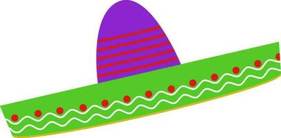 Colorful mexican hat on white background. vector