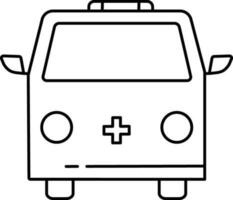 Line art illustration of an Ambulance. vector