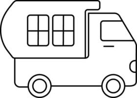 Line art illustration of Delivery Truck. vector