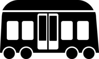 Flat black sign or symbol of Bus. vector